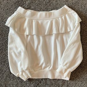 White off the shoulder ontWelfth sweater